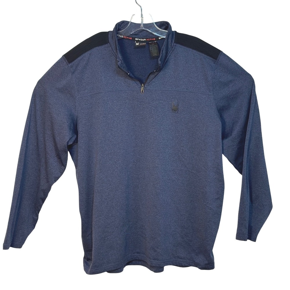 Spyder Active 1/4 Zip Pullover Long Sleeve Performance Activewear Heather Blue L